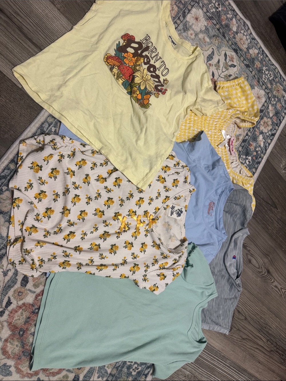Born to Bloom Yellow Graphic Kids Tee - Unbranded